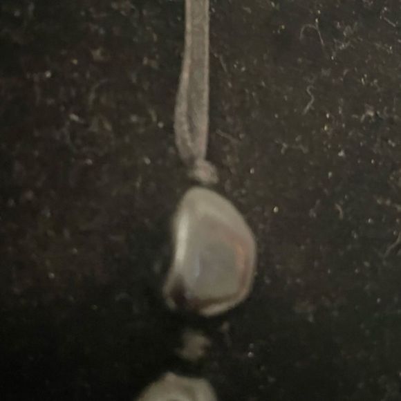 24” black chunky beaded necklace with 17 beads from Neiman Marcus - Picture 3 of 5